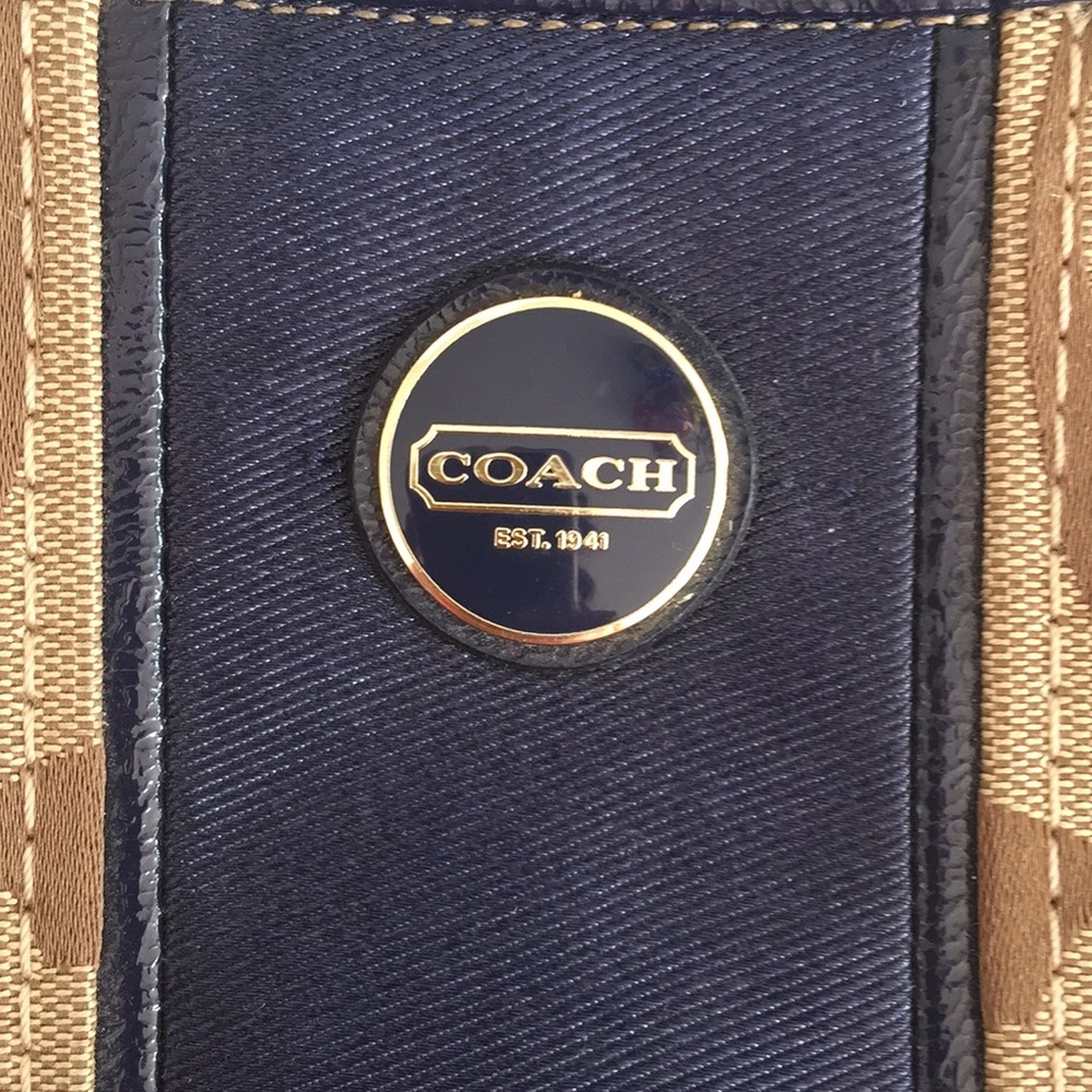 Coach Signature Stripe Hobo Shoulder Bag Crossbody - Picture 7 of 8